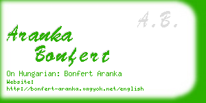 aranka bonfert business card